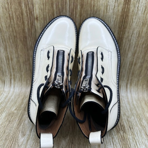 Rag & Bone Cannon Crinkled Ankle Boots Women's Size 7 Leather Zip Front Boots - Picture 6 of 10